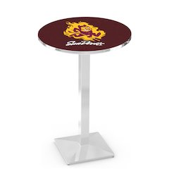 L217 Arizona State University (Sparky) 42" Tall - 36" Top Pub Table with Chrome Finish