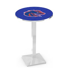 L217 Boise State University 42" Tall - 36" Top Pub Table with Chrome Finish