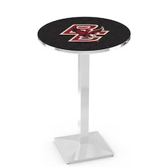 L217 Boston College 42' Tall - 36' Top Pub Table w/ Chrome Finish