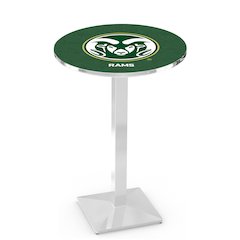 L217 Colorado State University 42' Tall - 36' Top Pub Table w/ Chrome Finish
