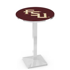 L217 Florida State (Script) 42' Tall - 36' Top Pub Table w/ Chrome Finish