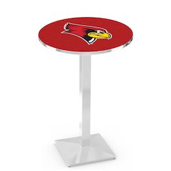 L217 Illinois State University 42' Tall - 36' Top Pub Table w/ Chrome Finish