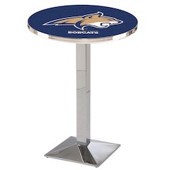 L217 Montana State University 42' Tall - 36' Top Pub Table w/ Chrome Finish