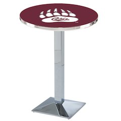 L217 University of Montana 42" Tall - 36" Top Pub Table with Chrome Finish