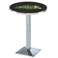 L217 North Dakota State University 42" Tall - 36" Top Pub Table with Chrome Finish