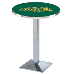 L217 North Dakota State University 42' Tall - 36' Top Pub Table w/ Chrome Finish