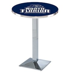 L217 University of North Florida 42' Tall - 36' Top Pub Table w/ Chrome Finish