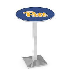 L217 University of Pittsburgh 42" Tall - 36" Top Pub Table with Chrome Finish