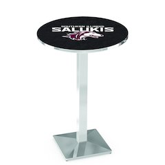 L217 Southern Illinois University 42' Tall - 36' Top Pub Table w/ Chrome Finish