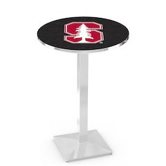 L217 Stanford University 42' Tall - 36' Top Pub Table w/ Chrome Finish