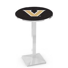L217 Vanderbilt University 42' Tall - 36' Top Pub Table w/ Chrome Finish