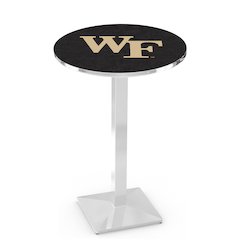 L217 Wake Forest University 42" Tall - 36" Top Pub Table with Chrome Finish