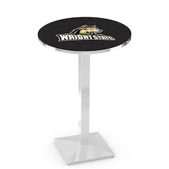 L217 Wright State University 42' Tall - 36' Top Pub Table w/ Chrome Finish