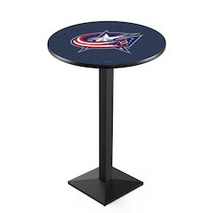 L217 Columbus Blue Jackets 42' Tall - 36' Top Pub Table w/ Black Wrinkle Finish (9491)