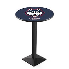 L217 University of Connecticut 42" Tall - 36" Top Pub Table with Black Wrinkle Finish