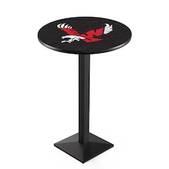 L217 Eastern Washington University 42' Tall - 36' Top Pub Table w/ Black Wrinkle Finish