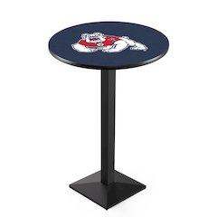L217 Fresno State University 42' Tall - 36' Top Pub Table w/ Black Wrinkle Finish