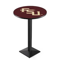 L217 Florida State (Script) 42" Tall - 36" Top Pub Table with Black Wrinkle Finish