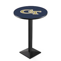L217 Georgia Tech 42" Tall - 36" Top Pub Table with Black Wrinkle Finish