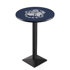 L217 Georgetown University 42" Tall - 36" Top Pub Table with Black Wrinkle Finish