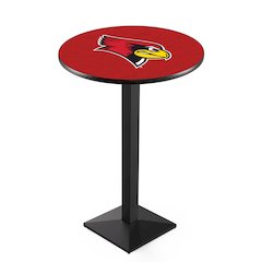L217 Illinois State University 42" Tall - 36" Top Pub Table with Black Wrinkle Finish