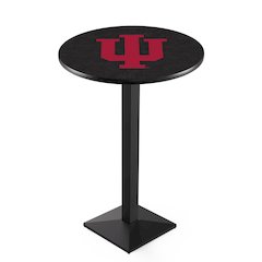 L217 Indiana University 42' Tall - 36' Top Pub Table w/ Black Wrinkle Finish