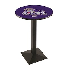 L217 James Madison University 42" Tall - 36" Top Pub Table with Black Wrinkle Finish