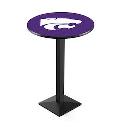L217 Kansas State University 42" Tall - 36" Top Pub Table with Black Wrinkle Finish