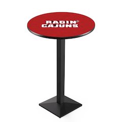 L217 University of Louisiana at Lafayette 42' Tall - 36' Top Pub Table w/ Black Wrinkle Finish
