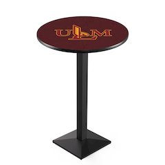 L217 University of Louisiana at Monroe 42" Tall - 36" Top Pub Table with Black Wrinkle Finish