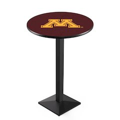 L217 University of Minnesota 42' Tall - 36' Top Pub Table w/ Black Wrinkle Finish