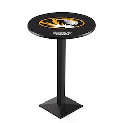 L217 University of Missouri 42' Tall - 36' Top Pub Table w/ Black Wrinkle Finish