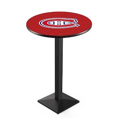 L217 Montreal Canadiens 42' Tall - 36' Top Pub Table w/ Black Wrinkle Finish (0060)