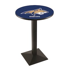 L217 Montana State University 42" Tall - 36" Top Pub Table with Black Wrinkle Finish