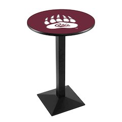 L217 University of Montana 42' Tall - 36' Top Pub Table w/ Black Wrinkle Finish