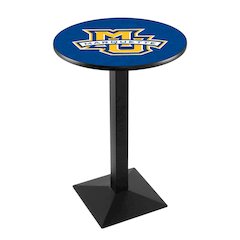 L217 Marquette University 42' Tall - 36' Top Pub Table w/ Black Wrinkle Finish