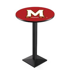 L217 University of Maryland 42' Tall - 36' Top Pub Table w/ Black Wrinkle Finish