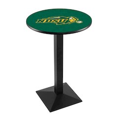 L217 North Dakota State University 42" Tall - 36" Top Pub Table with Black Wrinkle Finish
