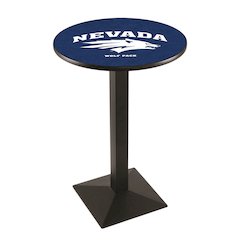 L217 University of Nevada 42" Tall - 36" Top Pub Table with Black Wrinkle Finish