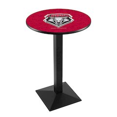 L217 University of New Mexico 42' Tall - 36' Top Pub Table w/ Black Wrinkle Finish