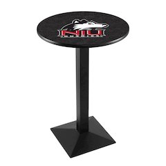 L217 University of Northern Illinois 42' Tall - 36' Top Pub Table w/ Black Wrinkle Finish