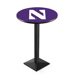 L217 Northwestern University 42' Tall - 36' Top Pub Table w/ Black Wrinkle Finish