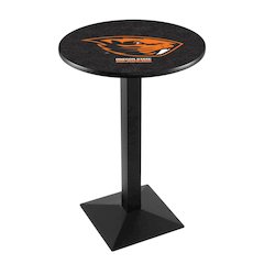 L217 Oregon State University 42' Tall - 36' Top Pub Table w/ Black Wrinkle Finish