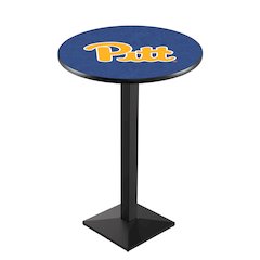 L217 University of Pittsburgh 42' Tall - 36' Top Pub Table w/ Black Wrinkle Finish
