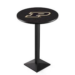 L217 Purdue 42" Tall - 36" Top Pub Table with Black Wrinkle Finish