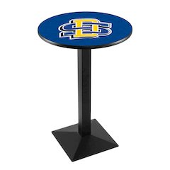 L217 South Dakota State University 42" Tall - 36" Top Pub Table with Black Wrinkle Finish