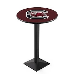 L217 University of South Carolina 42" Tall - 36" Top Pub Table with Black Wrinkle Finish