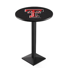 L217 Texas Tech University 42' Tall - 36' Top Pub Table w/ Black Wrinkle Finish