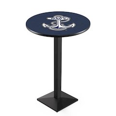 L217 US Naval Academy 42' Tall - 36' Top Pub Table w/ Black Wrinkle Finish
