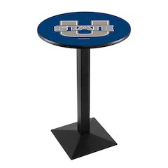 L217 Utah State University 42" Tall - 36" Top Pub Table with Black Wrinkle Finish